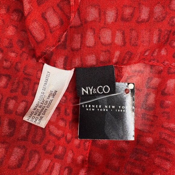 NY & CO, City Silk Womens Scarves Set of 3 Sz OS Animal Print Red Gray Mob Wife - Picture 6 of 8